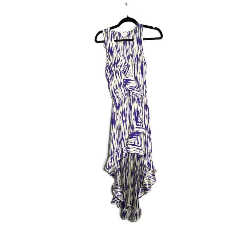 Parker XS Zebra Print High-low Gown 100% silk EUC